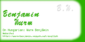 benjamin wurm business card